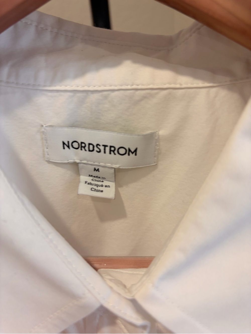 Nordstrom Women's White Button-Down Collared Shirt - Picture 2 of 4